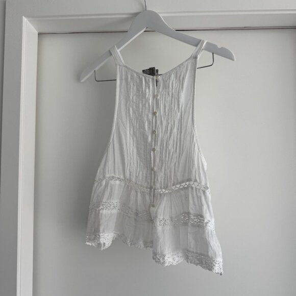 Free People - Constant Crush White Button Tank - Picture 2 of 3